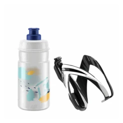 Kit Bidon + Porte-Bidon Elite CEO 350ml Noir/Transparent-Bleu