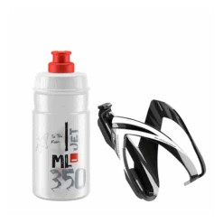 Kit Bidon + Porte-Bidon Elite CEO 350ml Noir/Transparent-Rouge